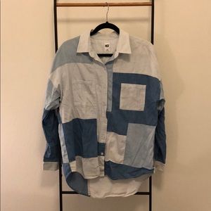 NSF patchwork button down shirt